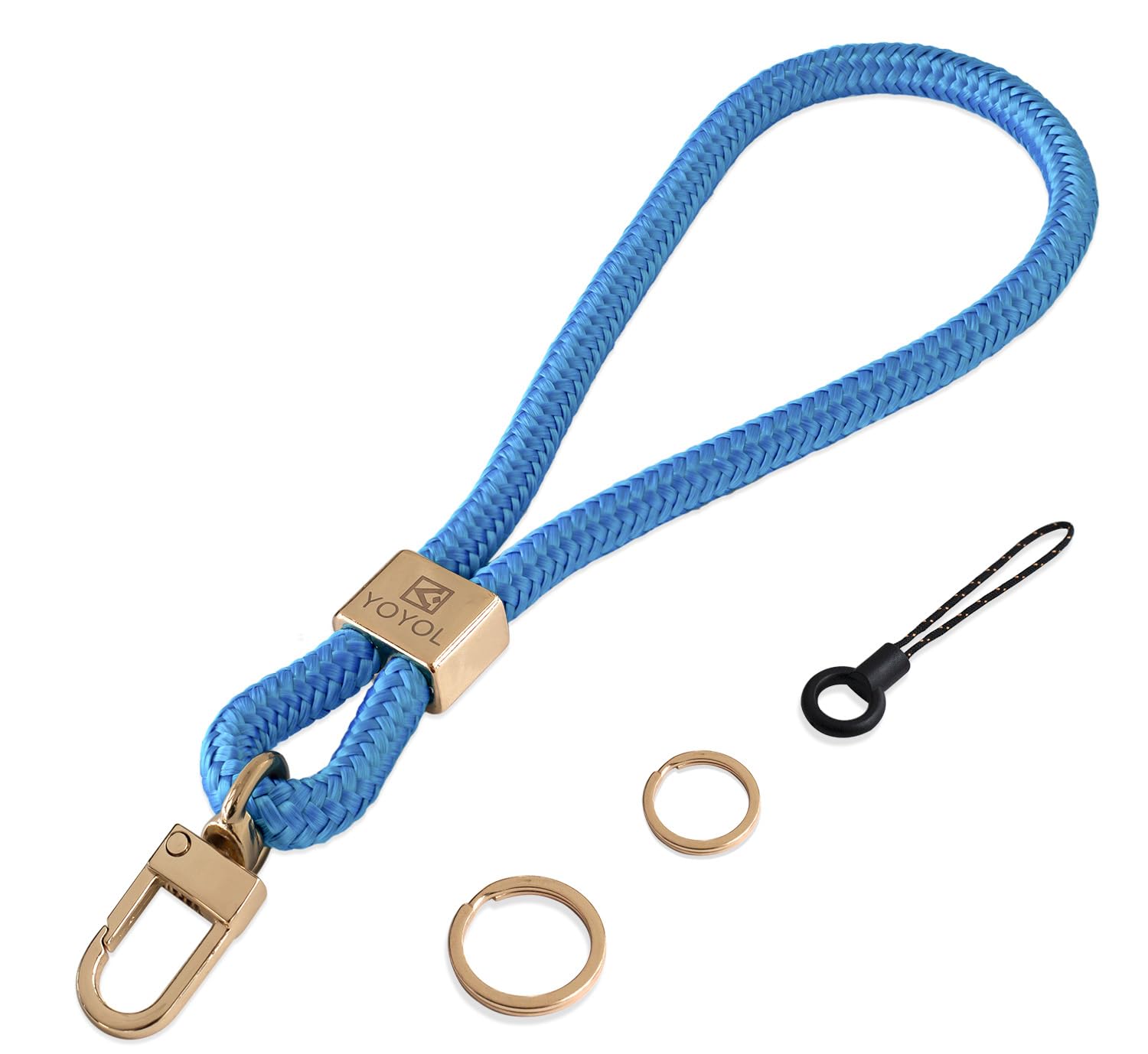 YOYOL Wrist Lanyard for Keys Wristlet Strap Keychain,Key Chain Holder,Cool Key Chain for Women & Men, 160 Turquoise Blue, 7.6"/Long