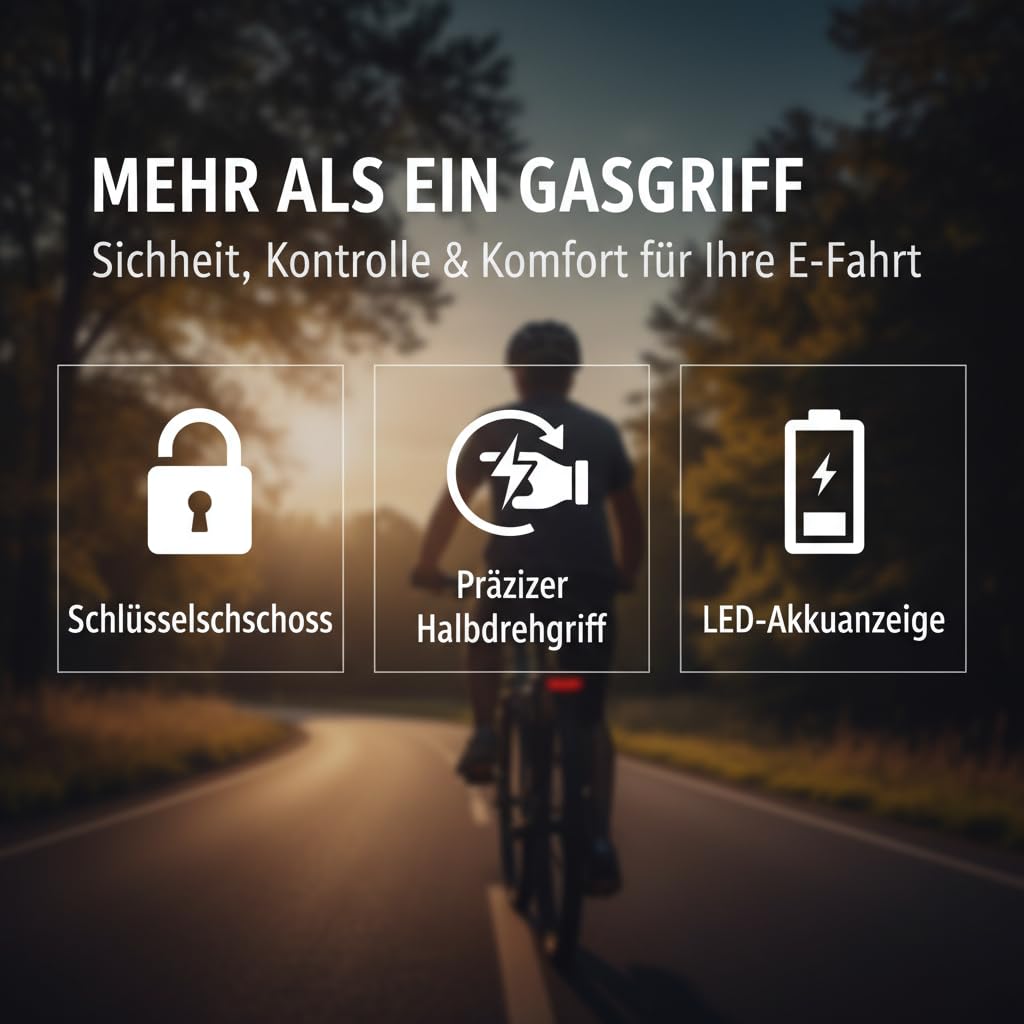 Elektryczny uchwyt przepustnicy 36 V półobrotowy przepustnica ze wskaźnikiem zasilania LED blokada klucza do rowerów elektrycznych skuterów motocykl