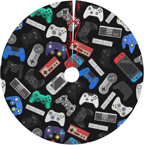 Miniatura 5 de Fondo de controlador de videojuegos, falda de árbol de Navidad de 30 pulgadas, falda de árbol de Navidad de Halloween, decoración de Navidad para