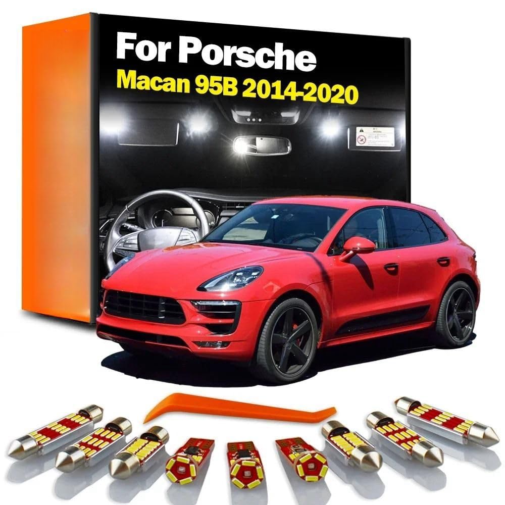 Kit luci per vano portaoggetti a Cupola per Mappa Interna da 14 Pezzi a LED, per Porsche Macan 95B 2014 2015 2016 2017 2018 2019 2020