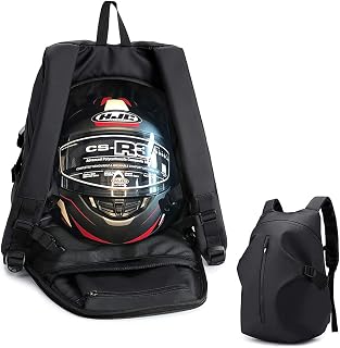 Muketeba Motorcycle backpack, Helmet backpack, Waterproof Large Capacity 45L, Cycling Bag for Men Women, Laptop, Outdoor Camping Hiking Travel backpack,Gifts, Reflective, Black