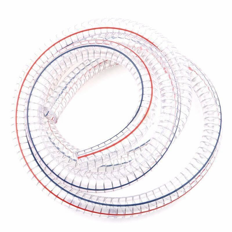 flexiable rubber PVC Steel Wire Reinforced Hose for Water Oil Powder Suction Discharge Conveying Plastic Tube 10mm to 25mm drain elastic (Size : 1meter, Color : OD21 X ID16mm)