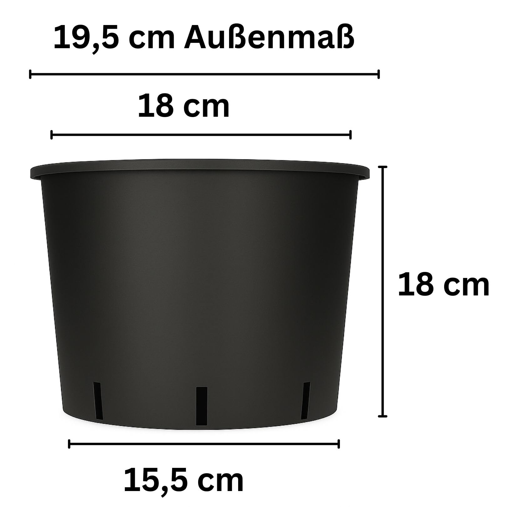 2x Maceta redonda de plastico WELLHOME Coubi Round P en color cafe con