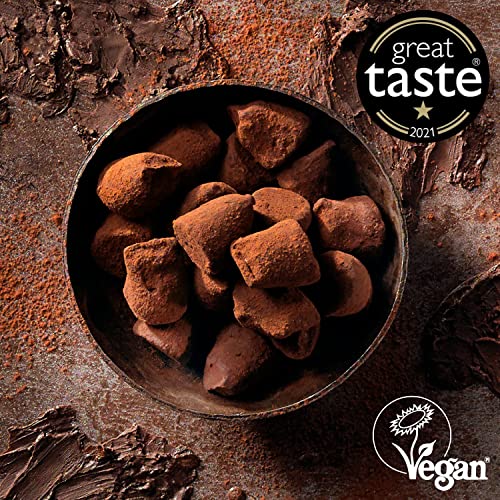 Monty Bojangles 2025 Adventskalender mit kakobestäubten, veganen Schokoladentrüffeln | 3 Geschmacksrichtungen – Caramel Haze, Cocoa Berry Blush, Cocoa Nib Nights | 235 g