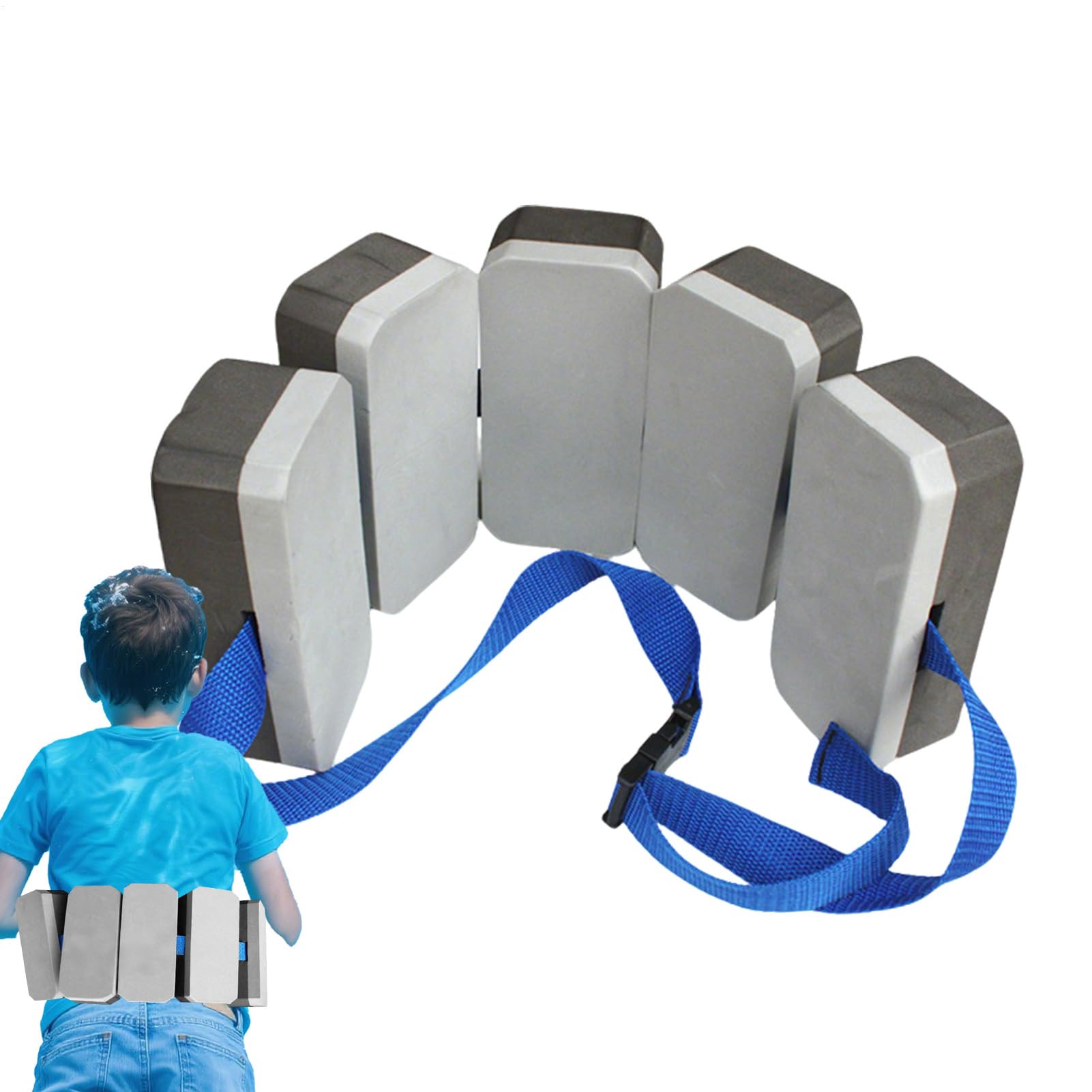 Cintura da nuoto per bambini, galleggiante di sicurezza per bambini, 7 x 4 x 15 cm, supporto regolabile per il galleggiamento, età 7-10 anni, ideale per piscina, lago, spiaggia, vacanze acquatiche