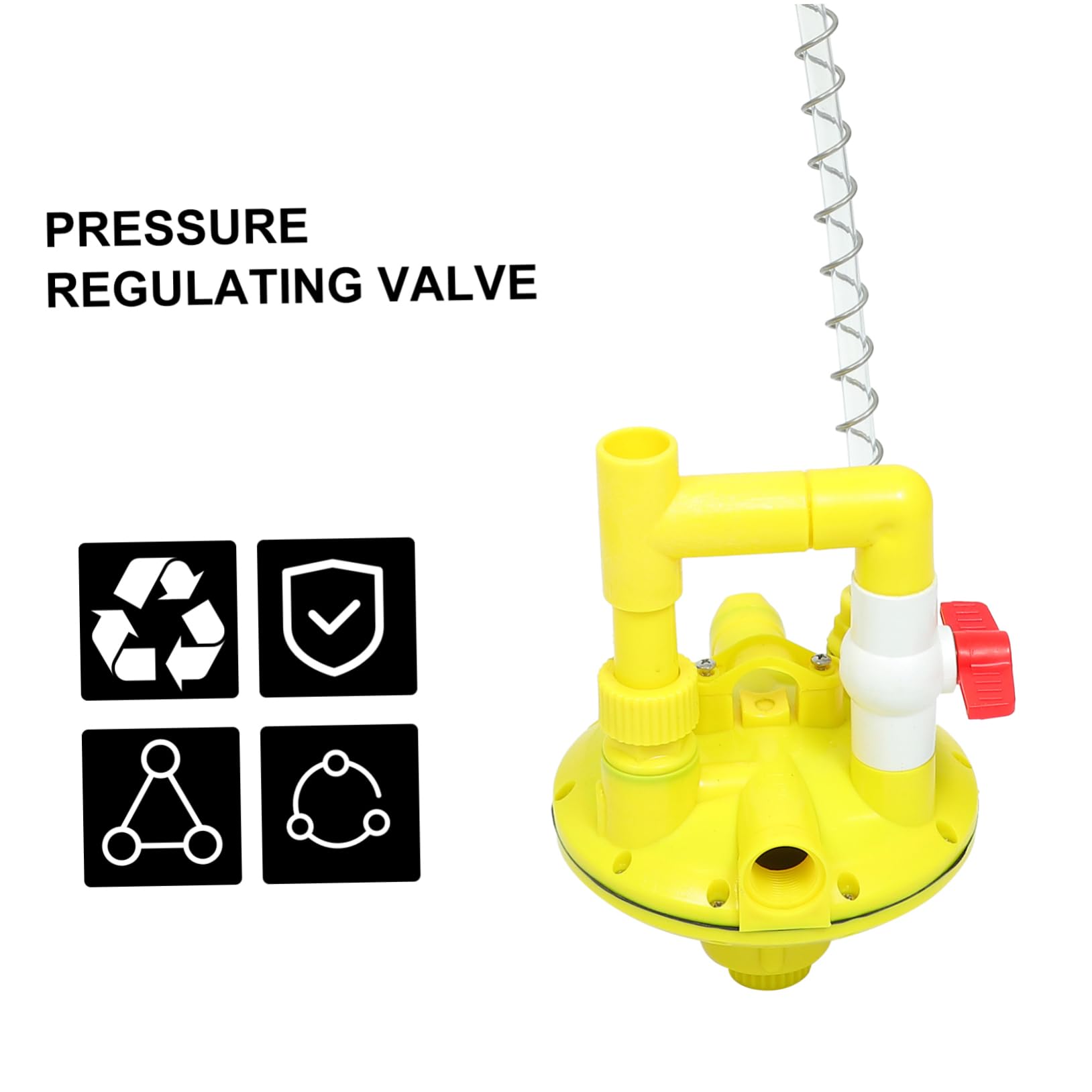 UKCOCO Regolatore di Pressione Acqua per Abbeveratoio Automatico Polli, Valvola in Plastico Giallo, Design Leggero Adatto a Fontane per Acqua e Macchine da Bere