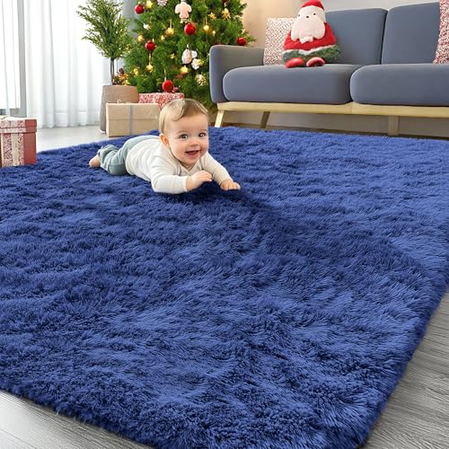 Homaxy Tapis shaggy moelleux pour salon, grand, antidérapant, lavable en machine, doux et épais,...