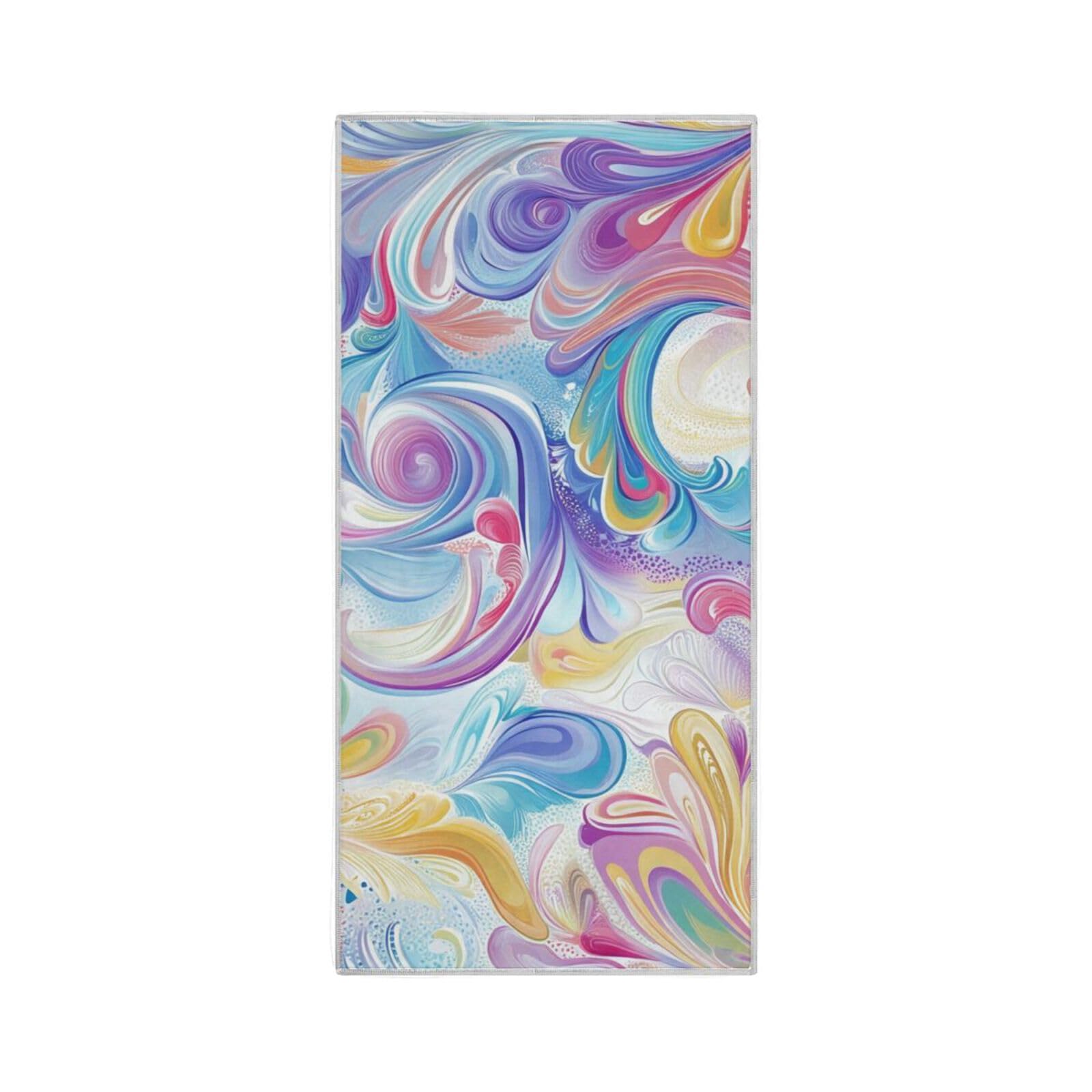 Yoogain Abstract Art Colorful Leaves Spring Hand Towels for Kitchen Quick Dry Towel Set washcloths Bulk Hand Towels for Gym Sports Towel 30