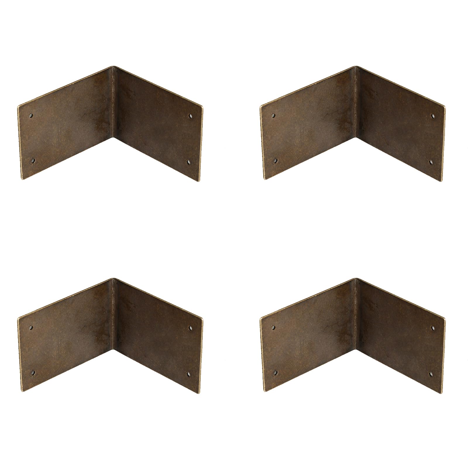4Pcs Bronze Corner Protectors Brass Corner Protectors 90 Degree Decorative Right Angle Brackets for Box Cabinet Table Chair, 30x30mm