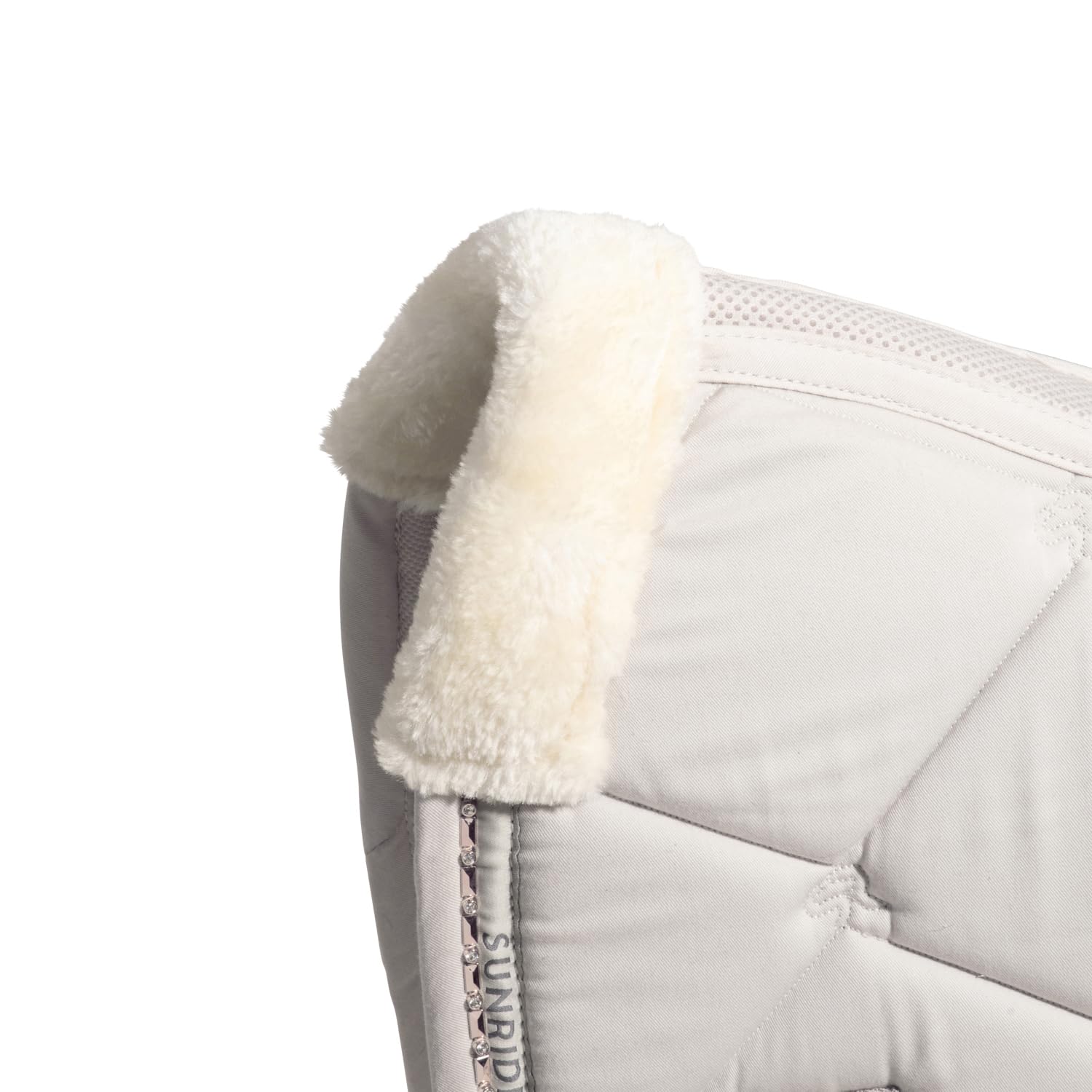 SUNRIDE Dressurschabracke “Wellington” für Pferde - Mesh-Material als zusätzliche Belüftung gegen Hitzestau, pflegeleicht und formbeständig (Full, beige)