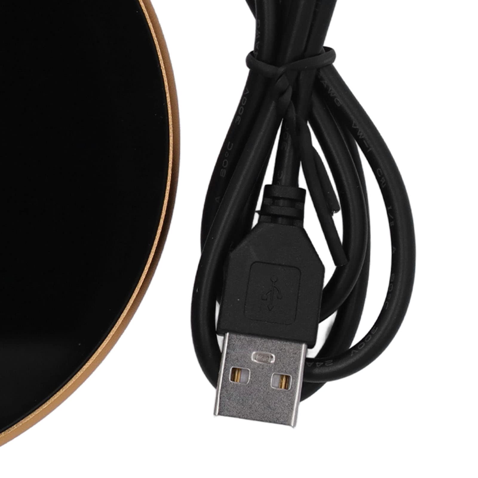 Scaldabagni USB 55 °C, temperatura costante, per tazze e bicchieri, fondo piatto, 10,3 cm, colore: oro