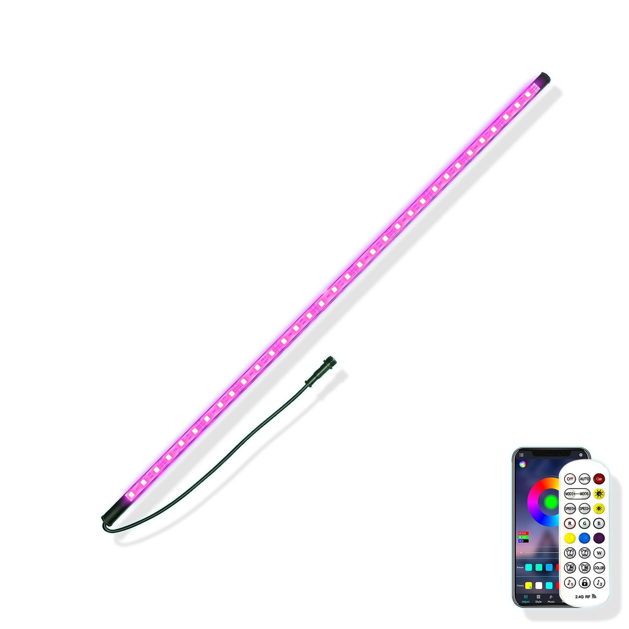 LONGRUNNEW 30CM LED Strip Color Changing Garden Show Lights for Pond Spillway Waterfall, APP Control Waterproof Lighting Bar for Home Decoration Pool Fountain Landscape Lighting, Aquarium