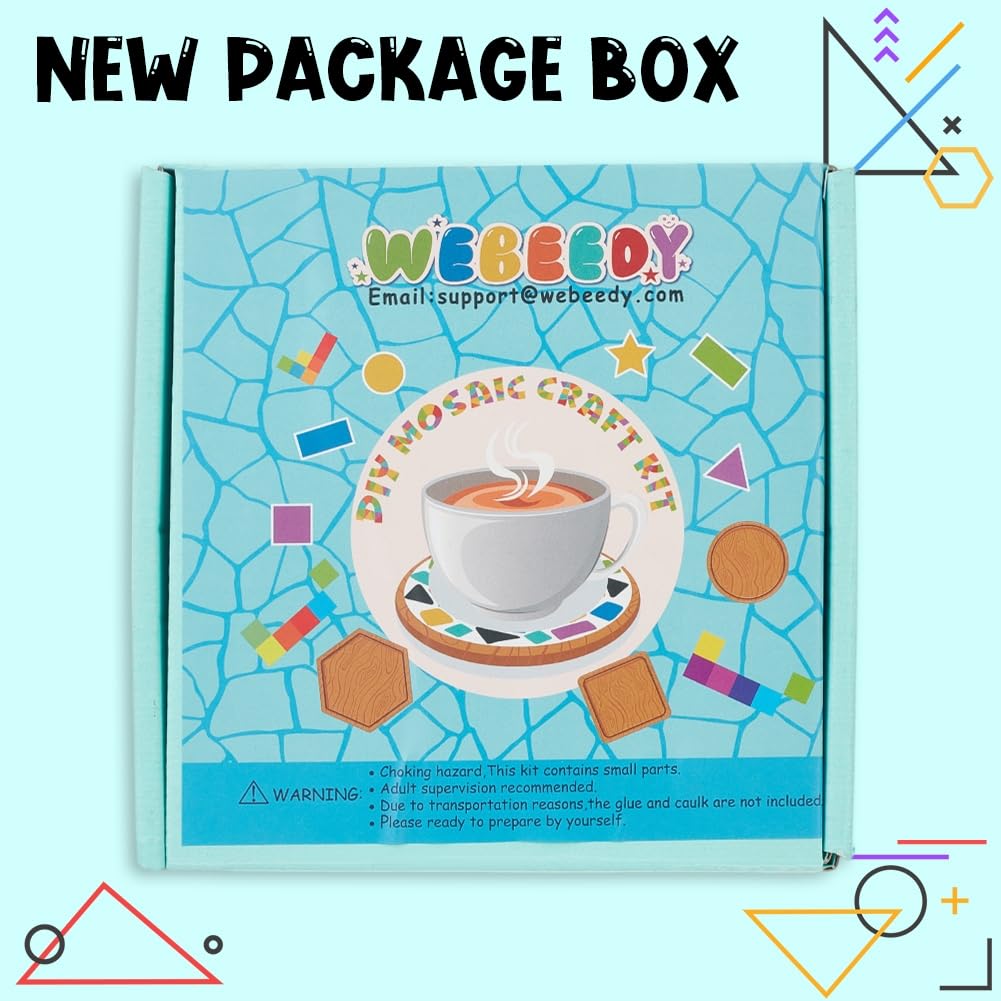 Callipe Mosaic Craft Coaster Making Kit For Adults DIY Glass Mosaic Tiles Kits Ceramic Art Bulk Materials Package Women Kid Seniors Handmade Gifts - View #5