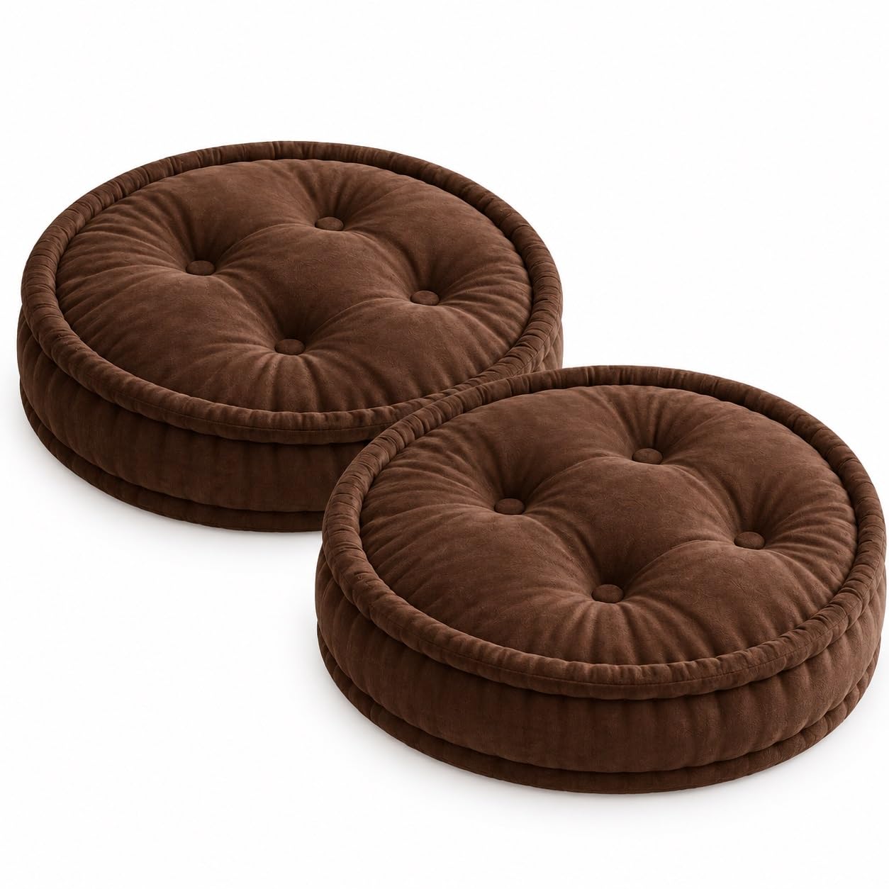 2-Pack Round Seat Cushions Outdoor Armchair Booster Cushion Four Buttons — image 1