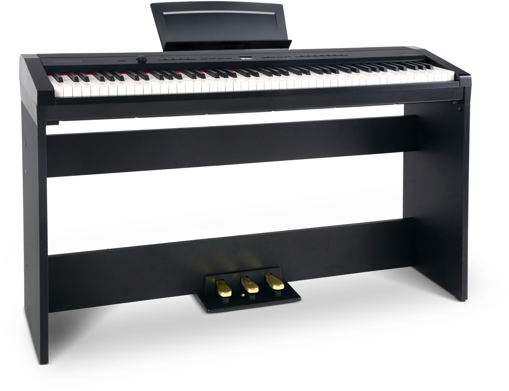 P-60 SM Stagepiano Home Set (88 Tasten und passendem Unterbau, Hammermechanik, Anschlagdynamik, 128-fach polyphon, 14 Sounds, inkl. Pianobank, Kopfhörer, Notenhalter, & Noten) schwarz