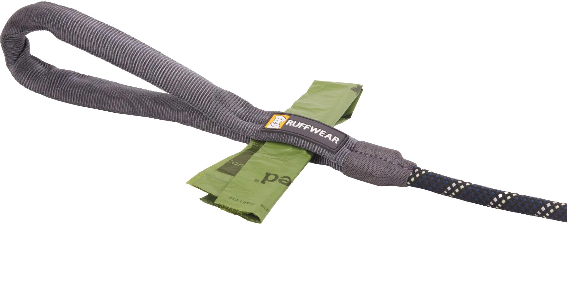 RUFFWEAR Knot-a-Long Kurze Hundeleine, kein Ziehen, 0,7 m Lange Hundeleine mit gepolstertem Griff, leichte und robuste Hundeleine, Anti-Tangle- und Anti-Pull-Hundetrainingsleine, Obsidianschwarz