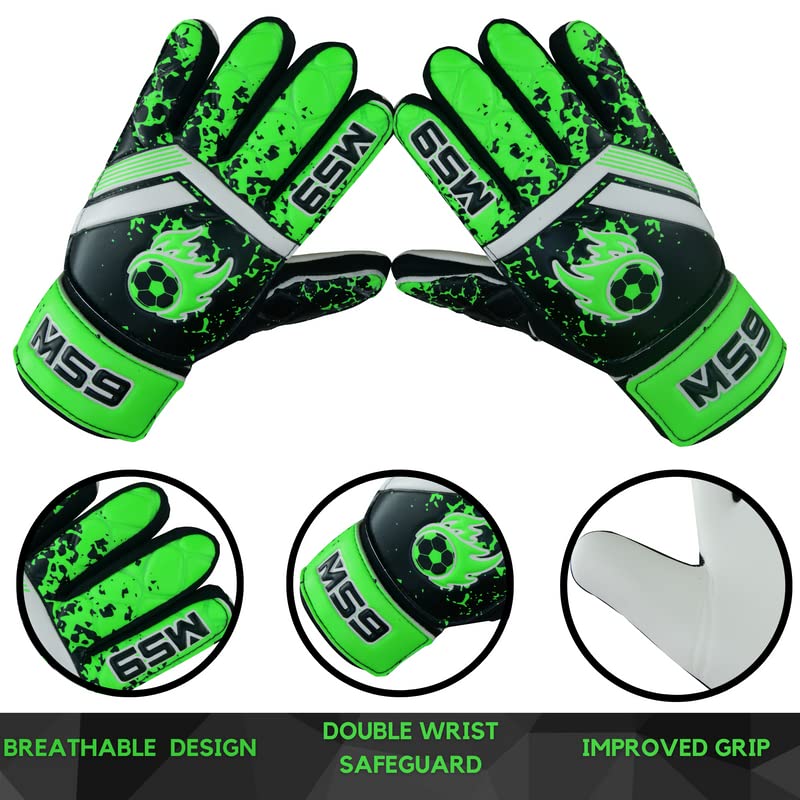 MS9 Kids Boys Children's Junior Football Goalkeeper Sports Soccer Goalie Gloves - Image 4