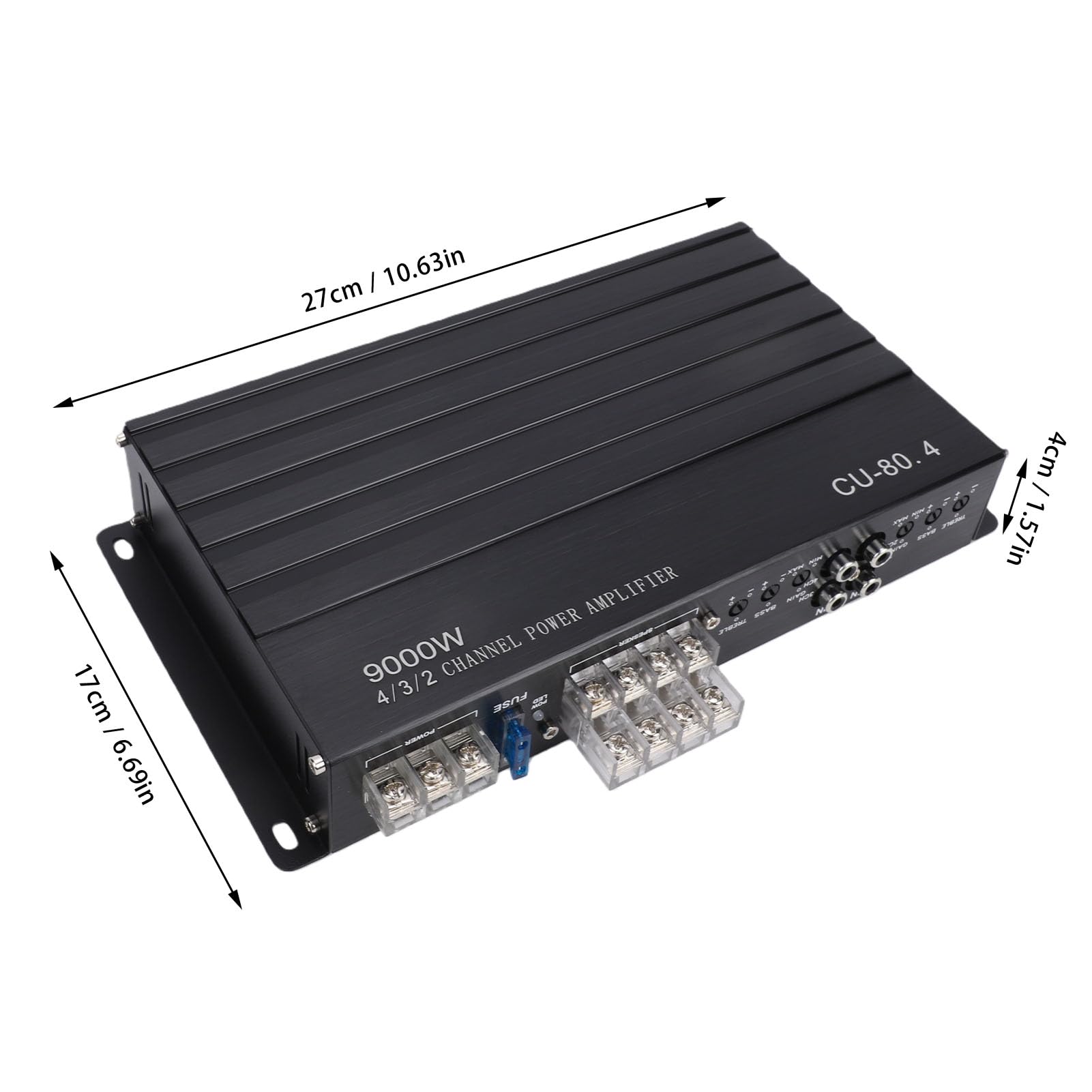 Amplificador de Coche de 4 Canales, Amplificador de Potencia de 7800 W, de Subwoofer de Aleación de Aluminio con Frecuencia Ultrabaja, Ideal para Coche, Camión, Barco, Motocicleta UTV