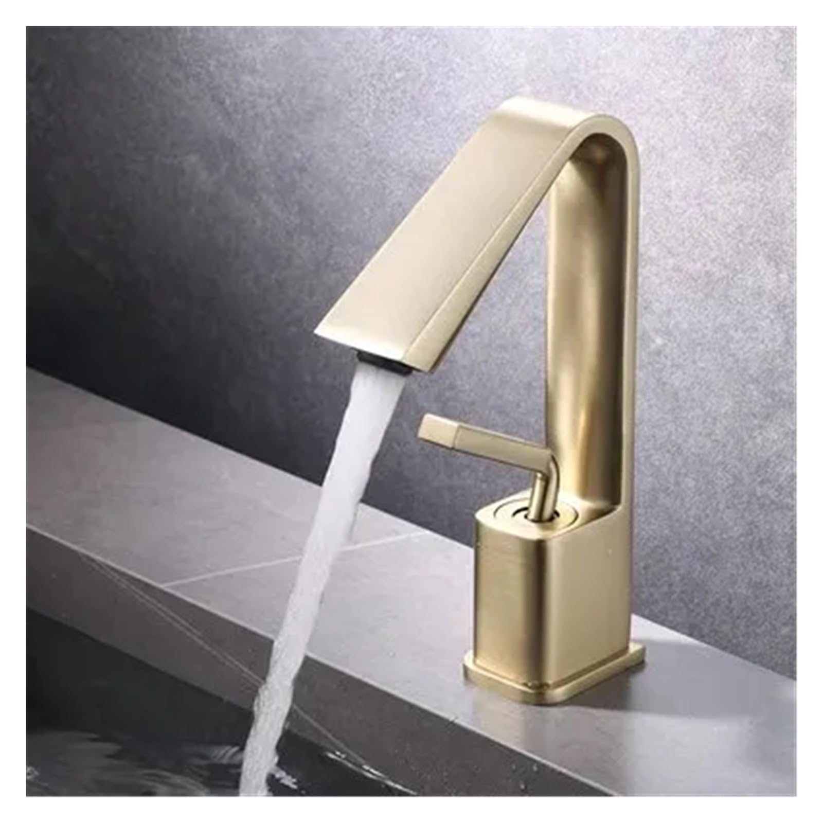 Robinet de lavabo or brossé mitigeur eau chaude froide trou unique pour évier salle de bain