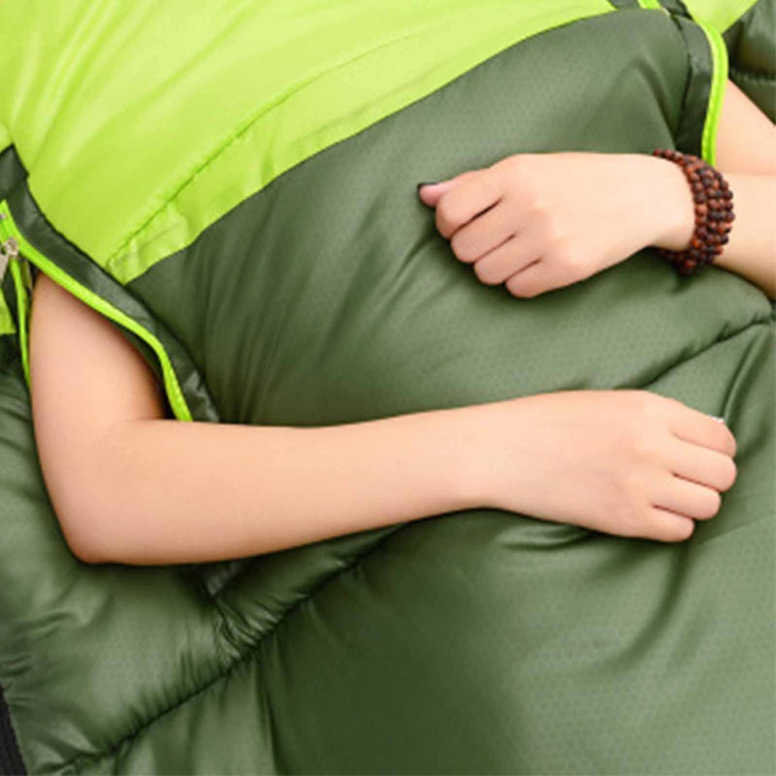 Warm Weather Sleeping Prostokątny śpiwór kempingowy 3-Season Comfort Pojedyncze śpiwory z plecakiem (zielony prawy 1,65 kg)