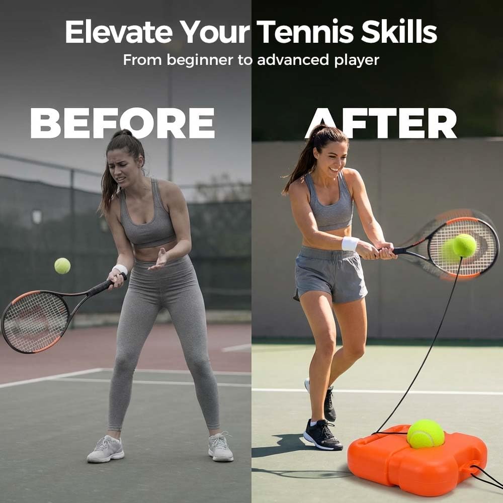 Tennis Ball Training Baseboard, 2026 New Tennis Ball Training Baseboard Tennis Rebounder, Portable Tennis Trainer for Home Use,Multifunctional Tennis Solo Practice Kit for Backyard