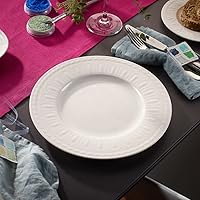 Vista 2 de Villeroy & Boch Cellini - Plato llano, 10.5 pulgadas, porcelana premium, color blanco