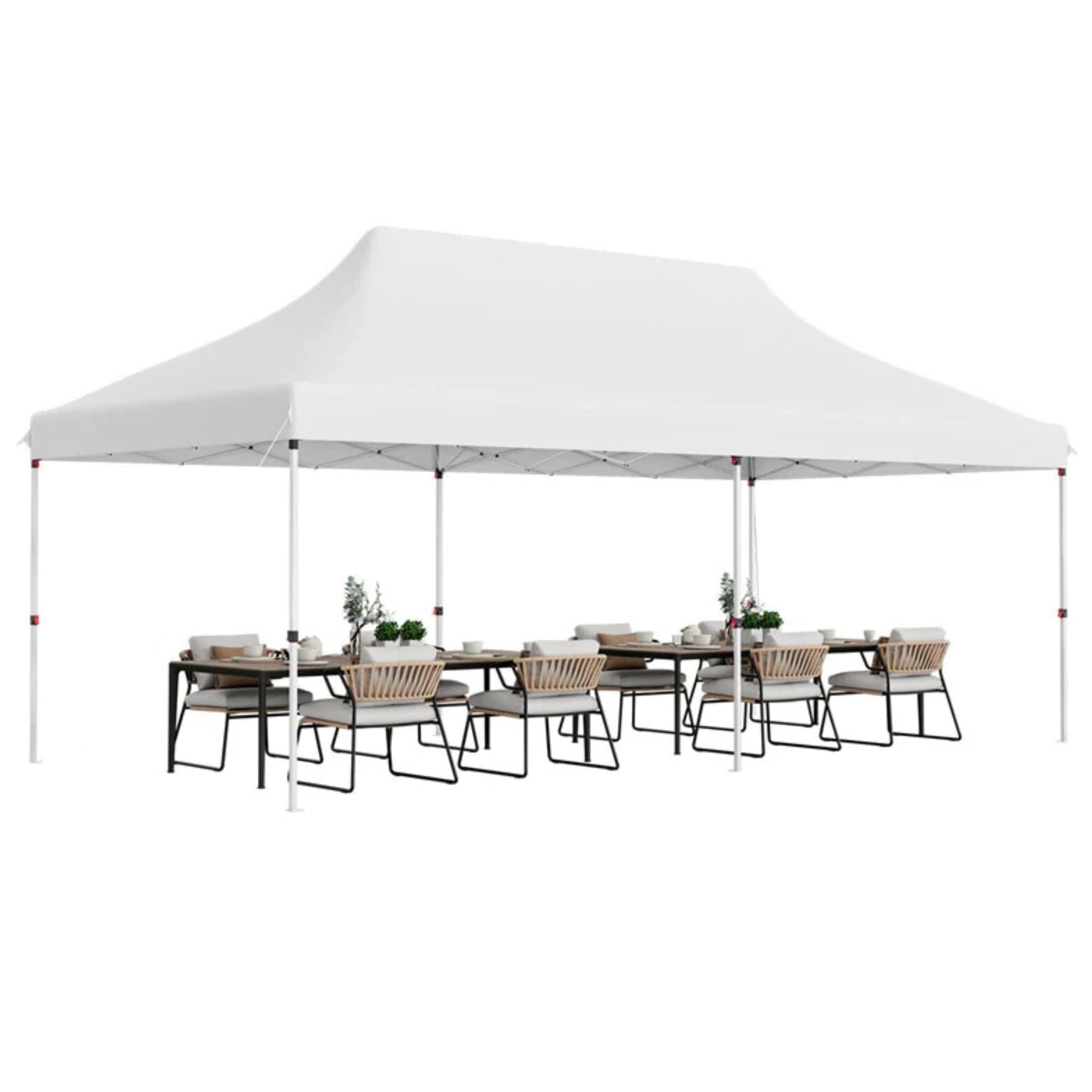 10x20 ft Outdoor Canopy Tent, Instant Foldable & Pop up Garden Gazebo Tent for Decoration, Party, Event, Wedding & Camping (White)-image-43