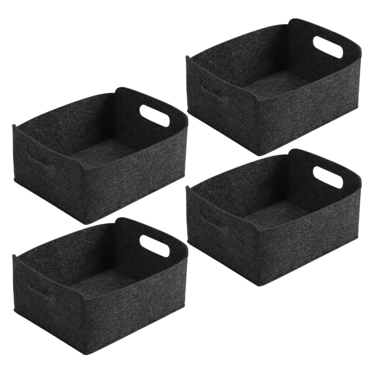 Alipis 4 Piezas Cesta de Fieltro Negra para Libros y Juguetes , Gran