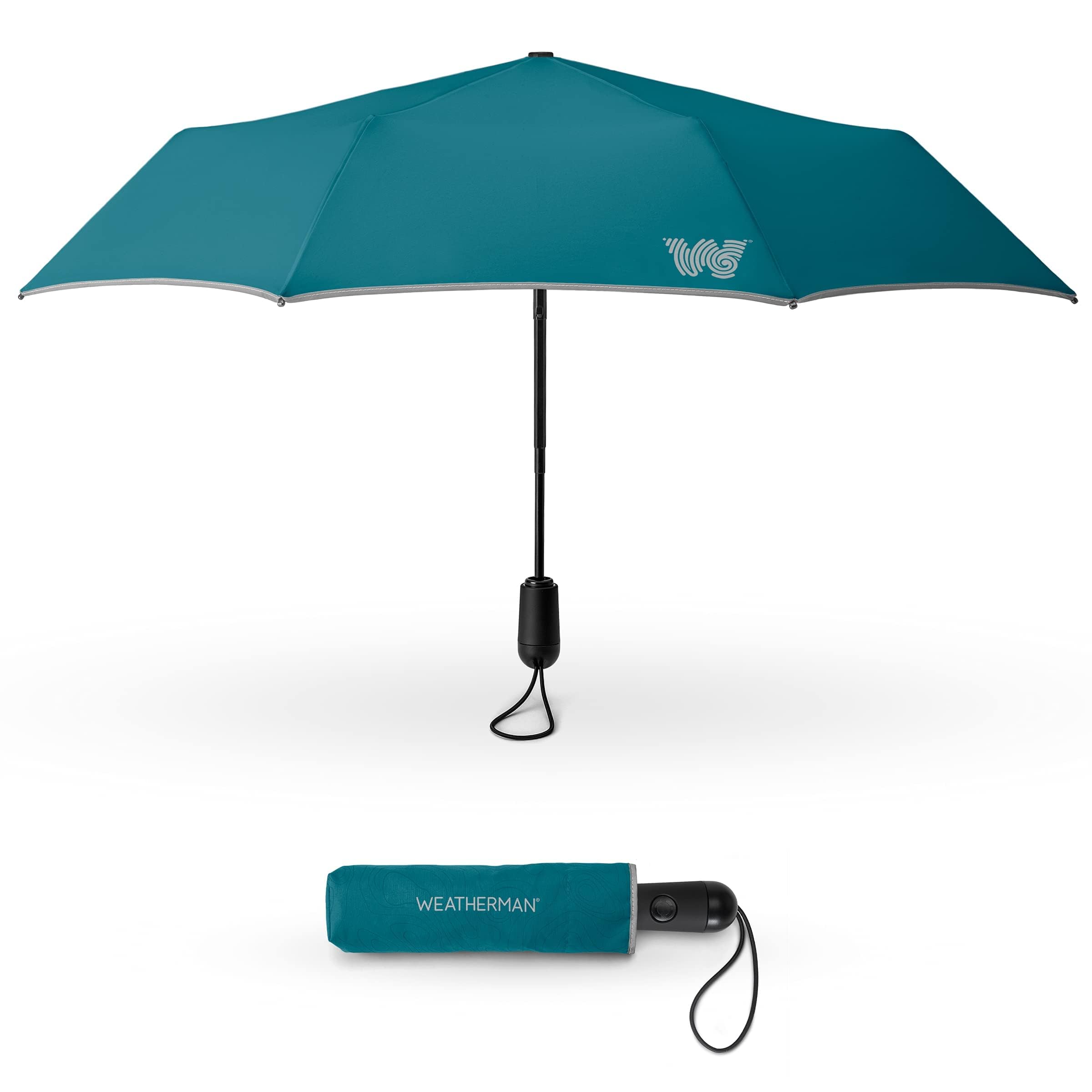Weatherman Umbrella - Premium Small Compact Mini Umbrellas for Traveling - Windproof Umbrellaas Resists Up to 45 MPH Winds - Traveling Umbrellasa for Rain, Wind, Purse, Pocket, Backpack, Car - Portable Travel Umbrellas Easy Auto Open Close w/ Strong Fiberglass Frame