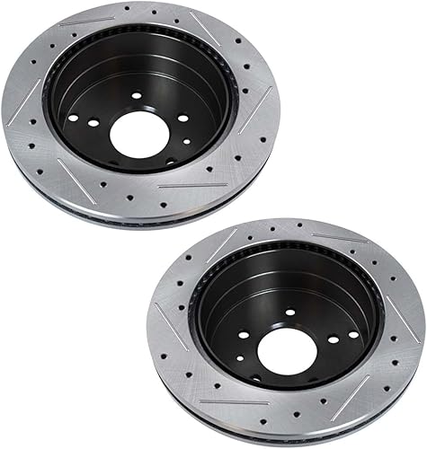 Miniatura 4 de AutoShack - Kit de freno trasero de repuesto para Chevrolet Equinox Captiva Sport Saturn Vue Pontiac Torrent, rotores de freno de disco perforados y