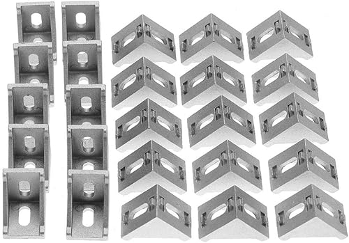25 unids L soporte esquina abrazadera sujetador 2 agujero aluminio ángulo recto soporte soporte soporte junta para extrusión para puerta, hoja de