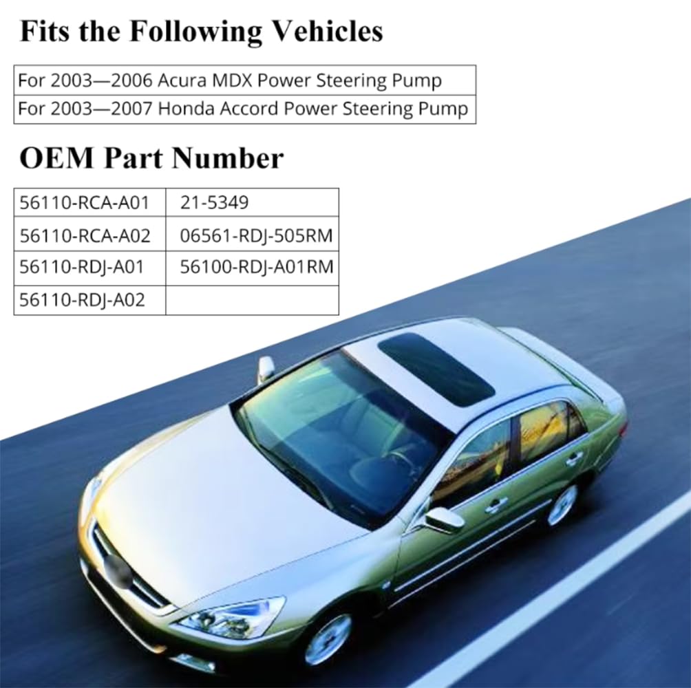 56110RCAA01 Pompa wspomagania kierownicy do Honda Accord 3.0L V6 2003 2007 Acura MDX 3.0L V6 2003 2006 Akcesoria samochodowe ze wspomaganiem kierownicy