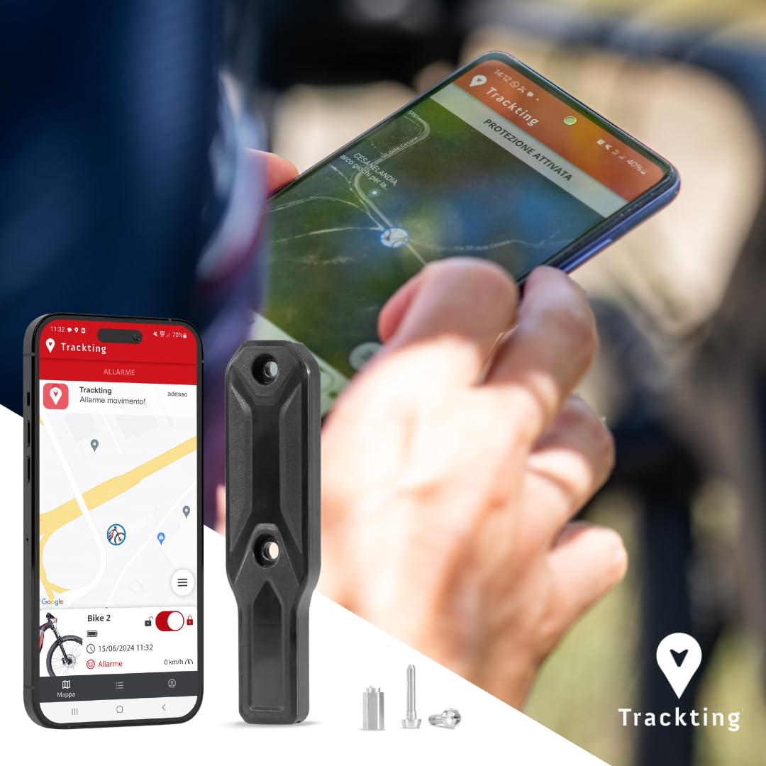 Trackting Bike T8 GPS Fahrrad Tracker Diebstahlschutz mit SIM-Karte Bewegungssensor USB-C Akku Echtzeit-Tracking