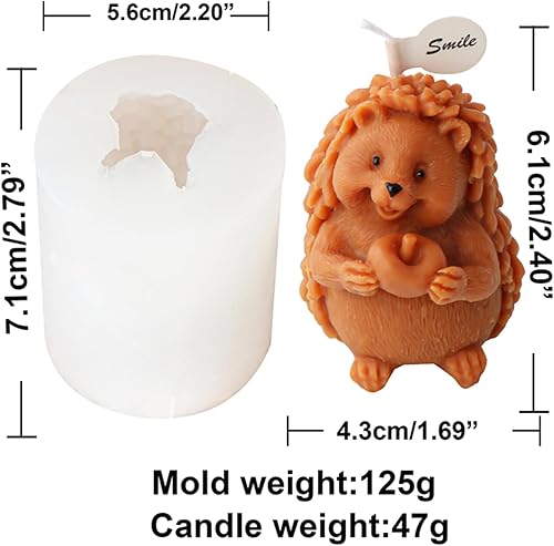 Miniatura 3 de Moldes de silicona para velas (paquete de 2 velas de erizo)