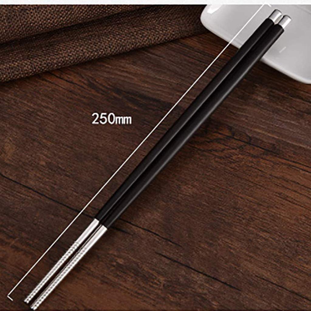FAMMIX Palillos de madera plateados de lujo, reutilizables, de madera natural de alta calidad, aptos para lavavajillas, palillos chinos japoneses antideslizantes para fideos de arroz de sushi, color