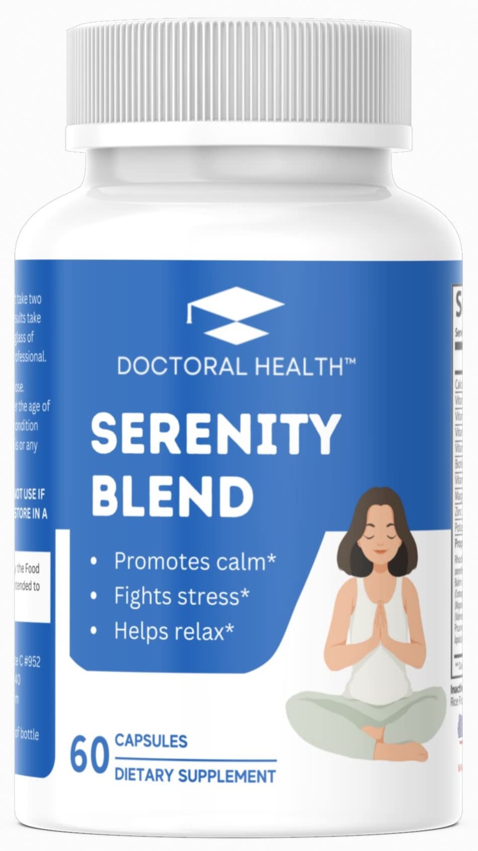 Serenity Blend 60 Capsules for Calm, Stress Relief & Relaxation | Gentle Formula for Men and Women | Non-GMO and Gluten Free