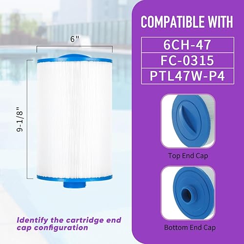 Miniatura 2 de ZOTEE Filtro de spa que reemplaza el filtro de bañera de hidromasaje Unicel 6CH-47 Filbur FC-0315 PTL47W-P4 373043, paquete de 2