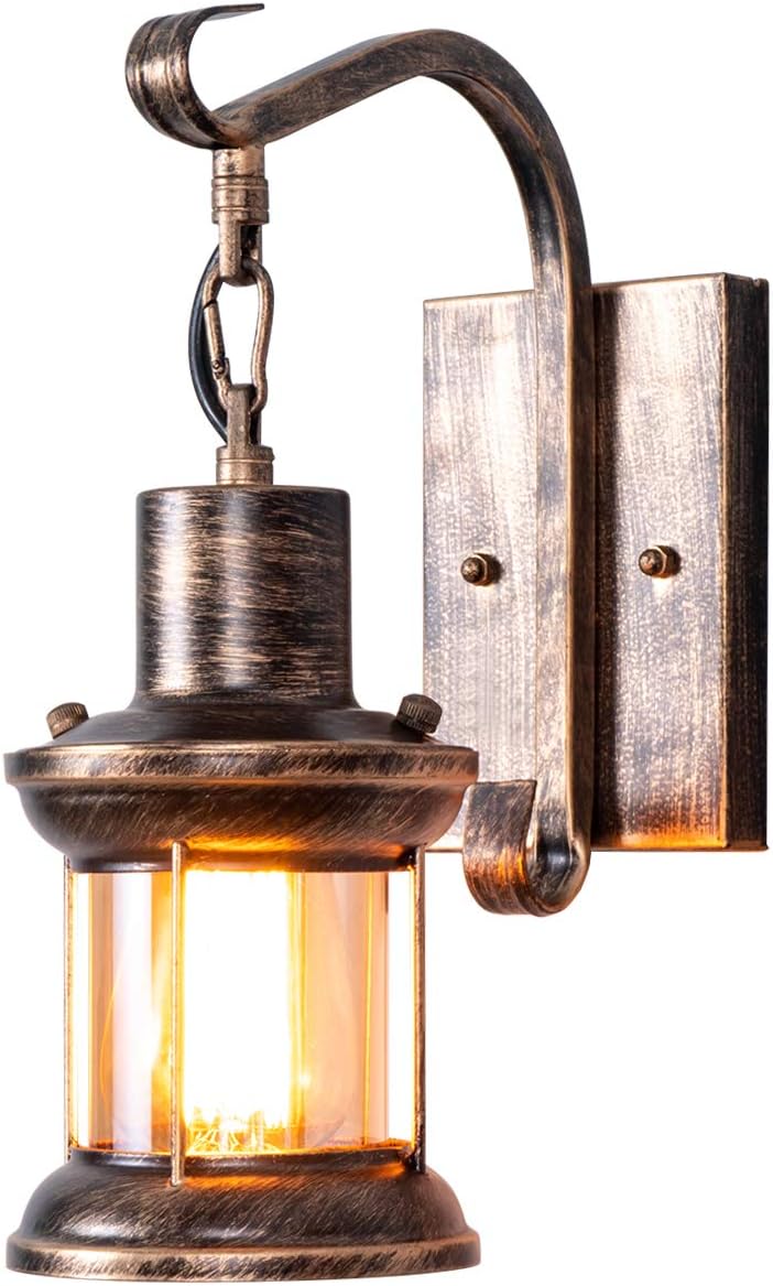 Rustic Light Fixtures, Oil Rubbed Bronze Finish Indoor Vintage Wall Light Wall Sconce Industrial Lamp Fixture Glass Shade Farmhouse Metal Sconces Wall Lights for Bedroom Living Room Cafe(1 Pack) Oil Rubbed Bronze(1 Pack)