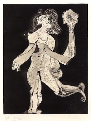 Orjdjz Wxkbl Woman with a Tambourine by Pablo Picasso Canvas Poster Abstract Wall Art Painting Pablo Picasso Prints for Office Picture Decor 40x65cm Frameless