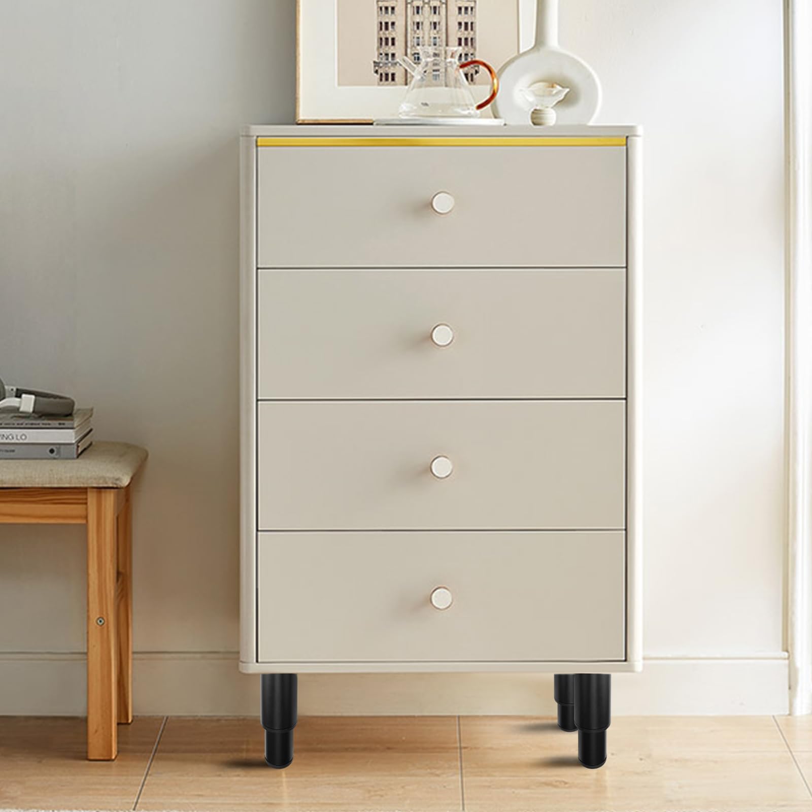 Pieds De Meuble, 4 Pièces Pied Reglable Pour Meuble, Pieds De Meubles 4X6Cm Pied De Meuble