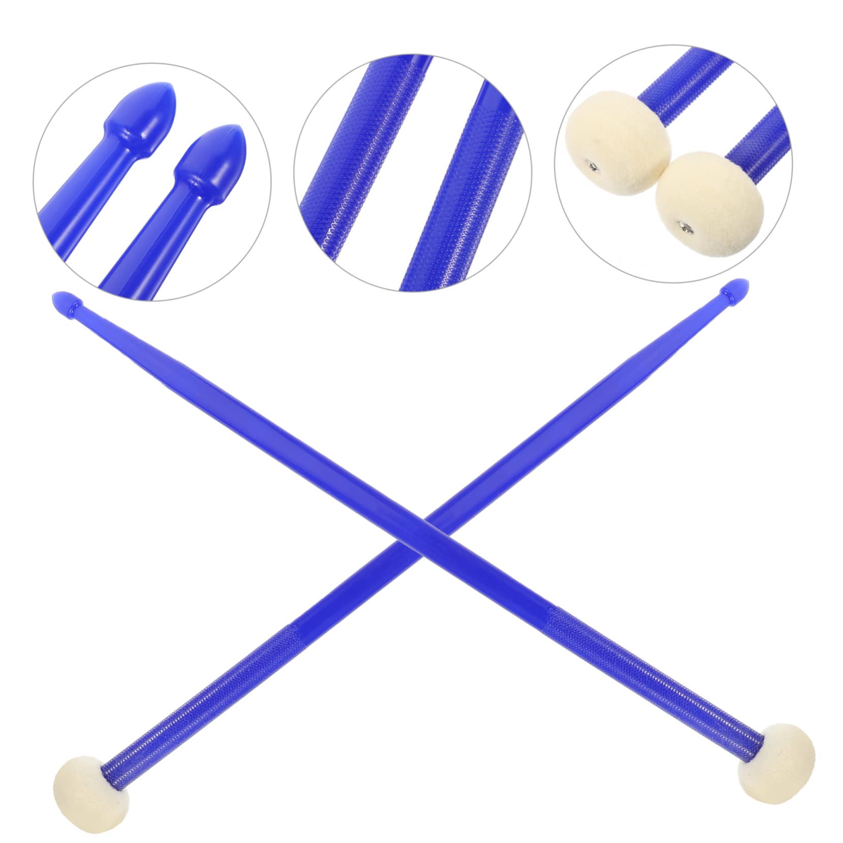 Abaodam 2paare Professionelle Doppelseitige Schlagzeugstöcke Aus Nylon Vielseitige Und Langlebige Percussion-sticks Für Optimale Geeignet Für Schlaginstrumente Dunkelblau