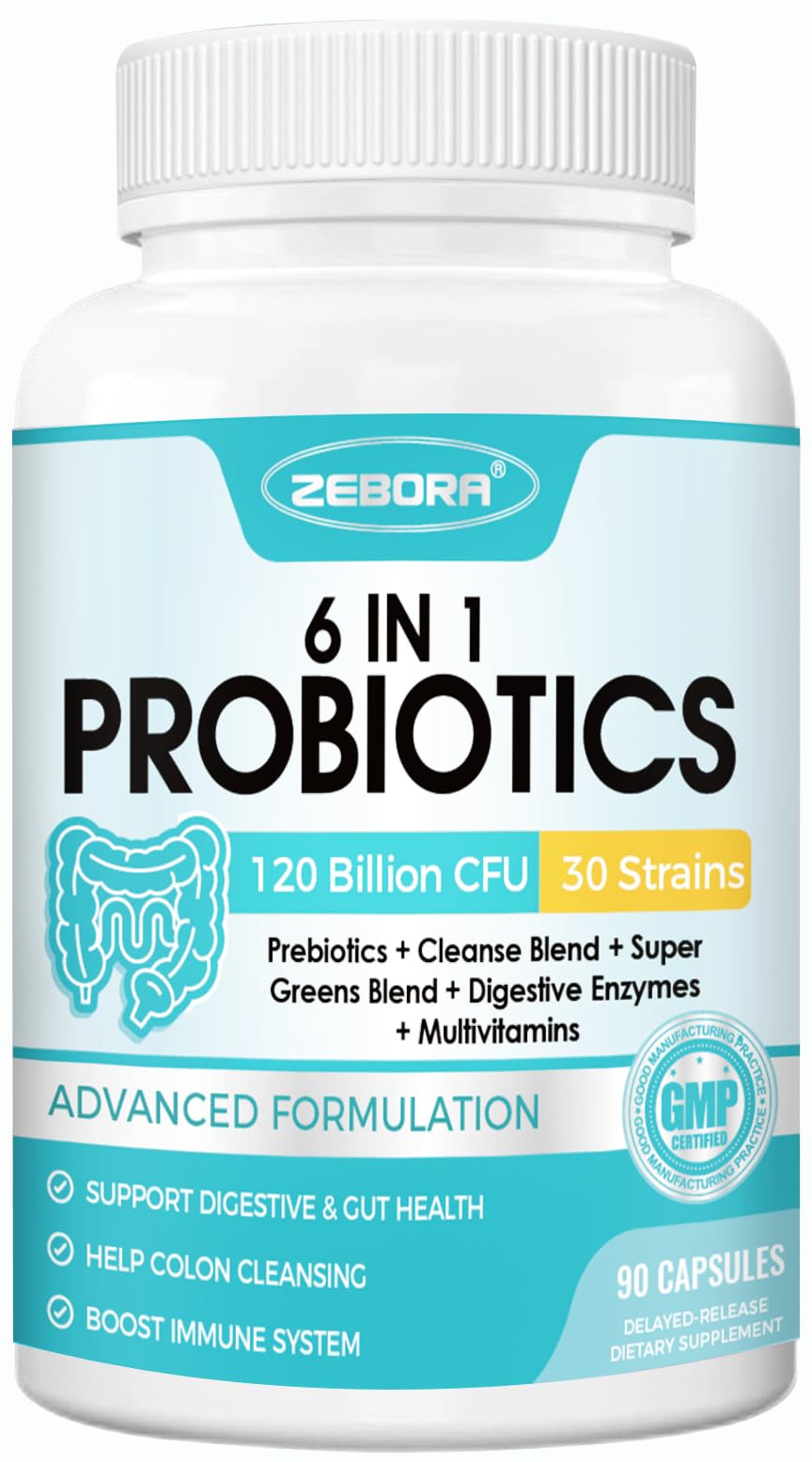 ZEBORA Probiotics for Women & Men, 120 Billion CFUs, 90 Veggie Capsules 90 Count (Pack of 1)