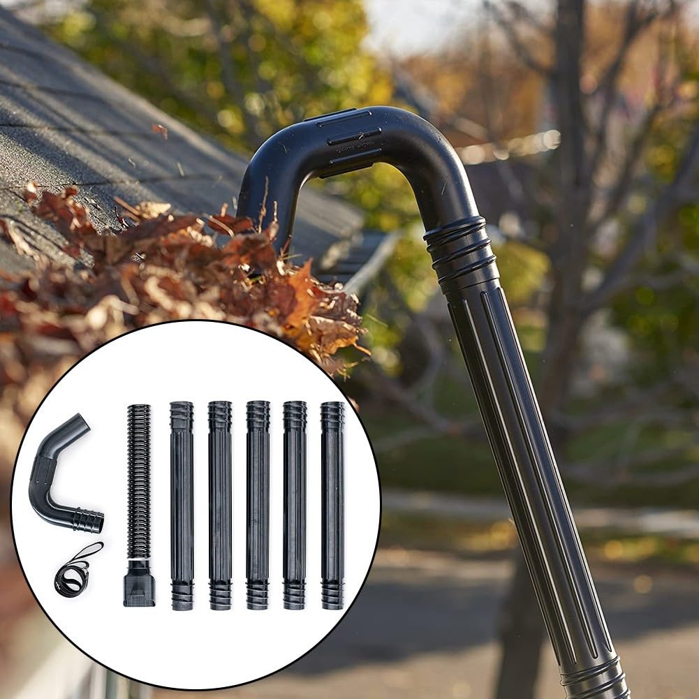DAZZLEEX Kit de limpieza de canalón de techo 51667 para soplador de hojas Toro juego de accesorios de plástico negro herramienta de limpieza de zanjas de drenaje para mantenimiento de jardín en casa