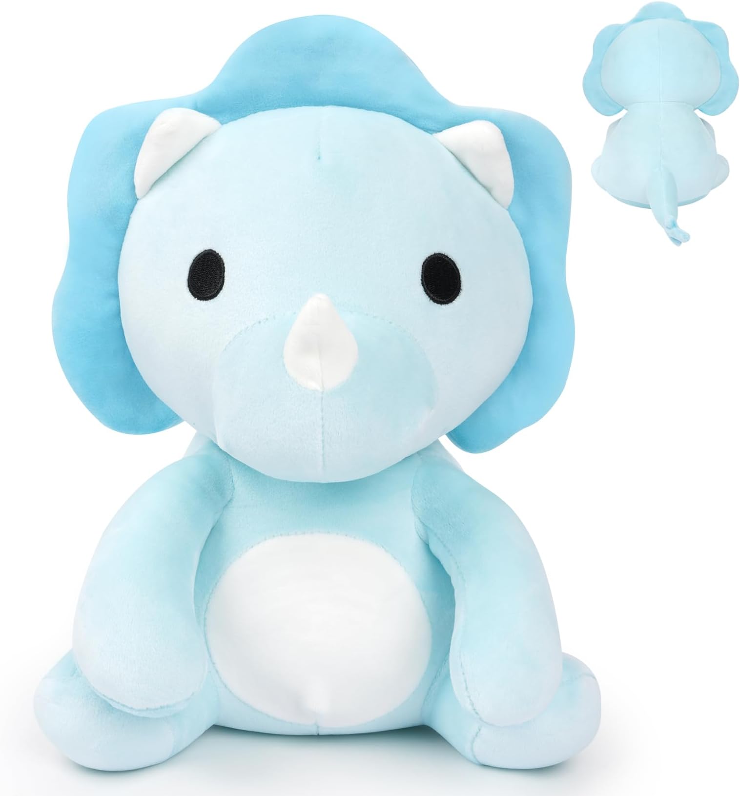 Blue Dinosaur Stuffed Animal, 11inch Triceratops Stuffed Animal Cute Dinosaur Plush, Soft Dino Plush Toy Triceratops Plush for Kids, Boys and Girls