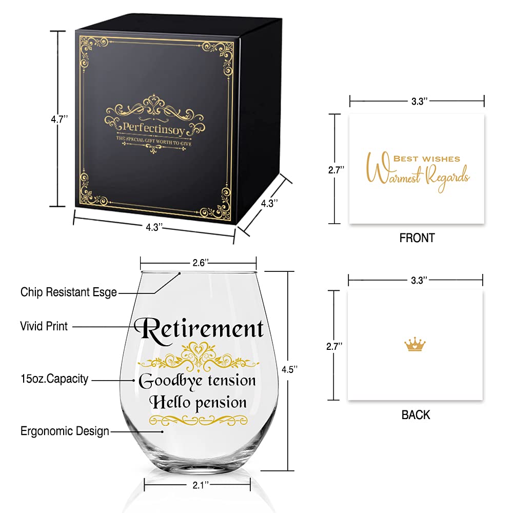 Retirement Wine Glasses - Gift Box Included -2 Retirement Wine Glasses - Gift Box Included -2
