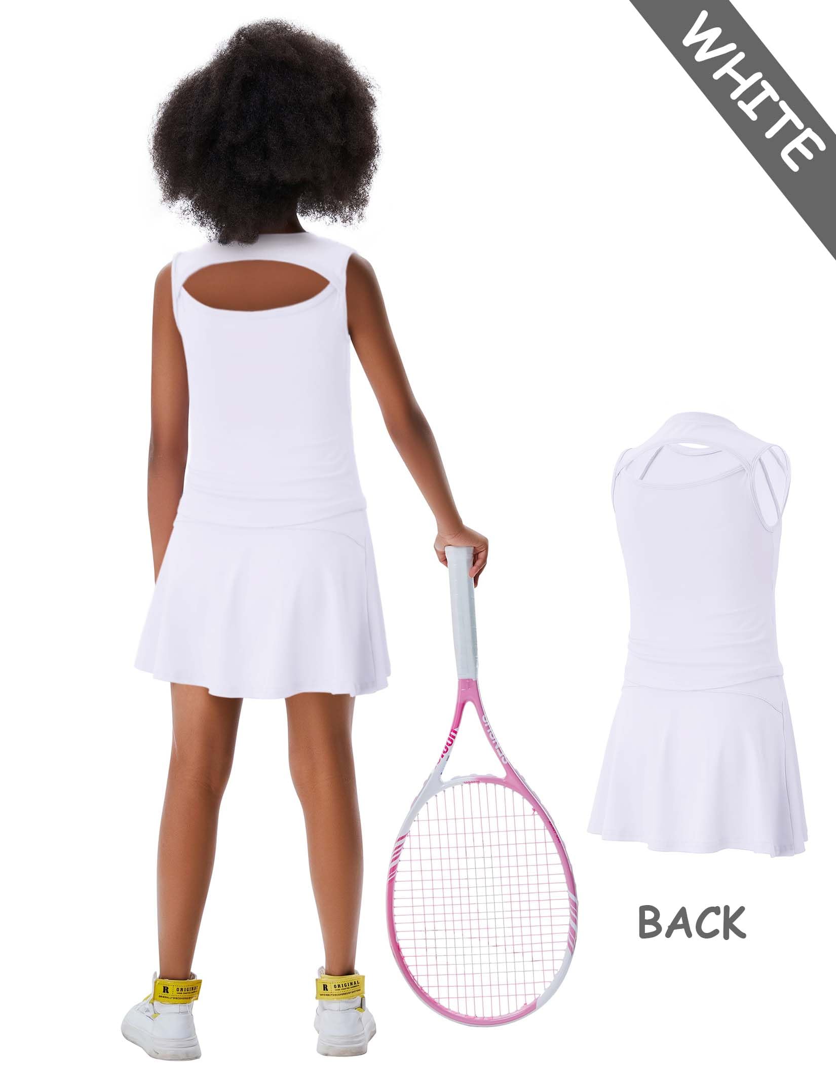 Tennis- und Golf-Outfit für Mädchen, ärmelloses Tanktop und Skorts, Sportrock, Kleid mit Shorts, 4–12 Jahre