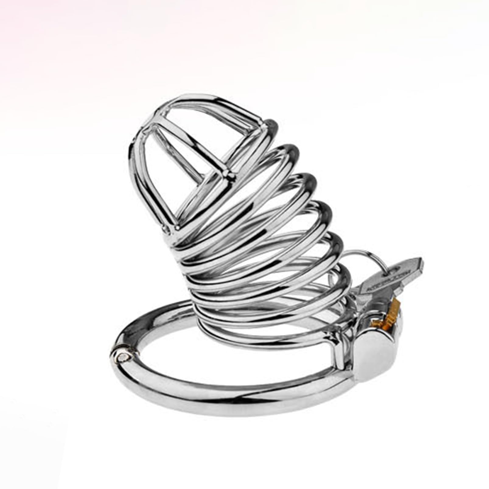 Gabbia di castità giocattoli sessuali invertiti per uomini con anello per il pene apribile e chiudibile gabbia per il pene traspirante design SM Bondage (50 mm)