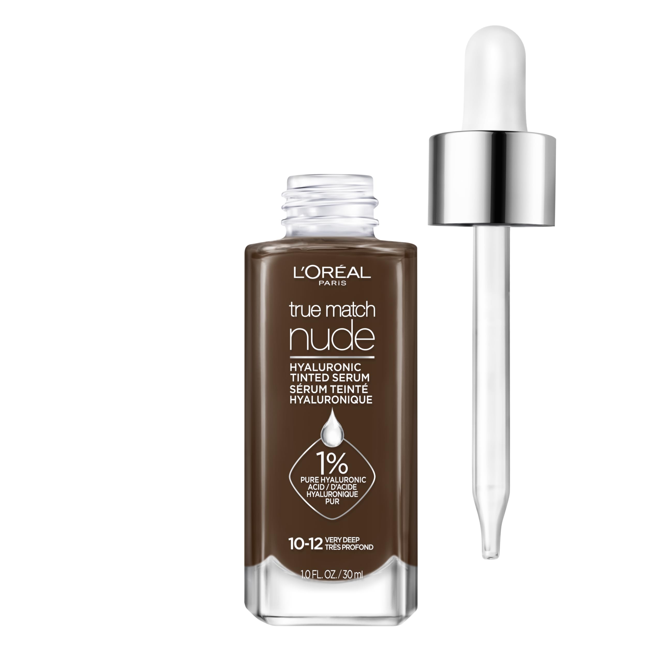 LOreal Paris True Match Nude Hyaluronic Tinted Serum Foundation with 1 Hyaluronic acid Very Deep 10-12 1 fl