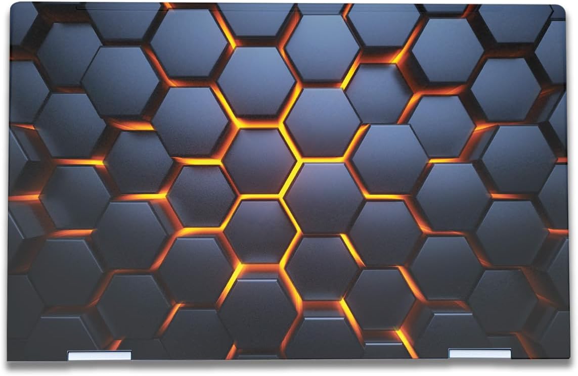 Laptop Skin Compatible with HP Envy x360 15.6” (2023) - Lava Hex - Premium 3M Vinyl Protective Wrap Decal Cover - Easy to Apply | Crafted in The USA by MightySkins