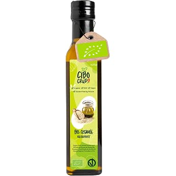 Sesame Oil Organic Cold Pressed and Unroasted - 250 ml Sesame Oil for Eating Massage or Ayurveda Cooking Oil Natural and Pure
